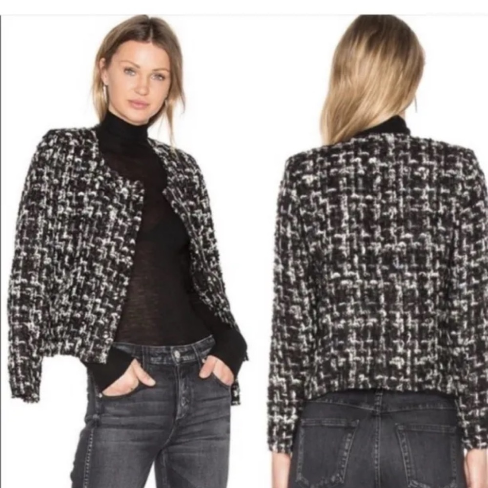 IRO Black and White Tweed Blazer